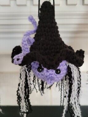 Halloween Witch Dangler Black Purple With Snake Spooky Decoration Ornament Goth